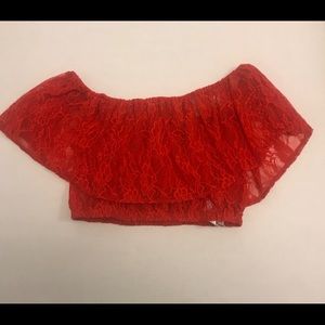 Forever 21 Red lace crop top